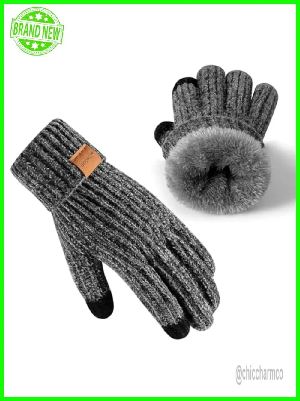 Women's Winter Gloves Fleece Lined Chenille Touchscreen Knit Gloves